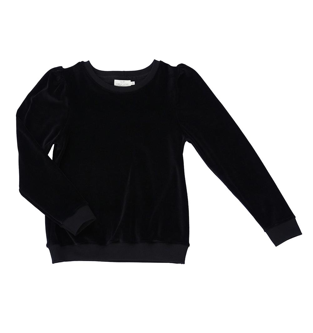 Le sweat à manches longues froncées femme Velours noir personnalisable (36, Velours noir) - Photo 2