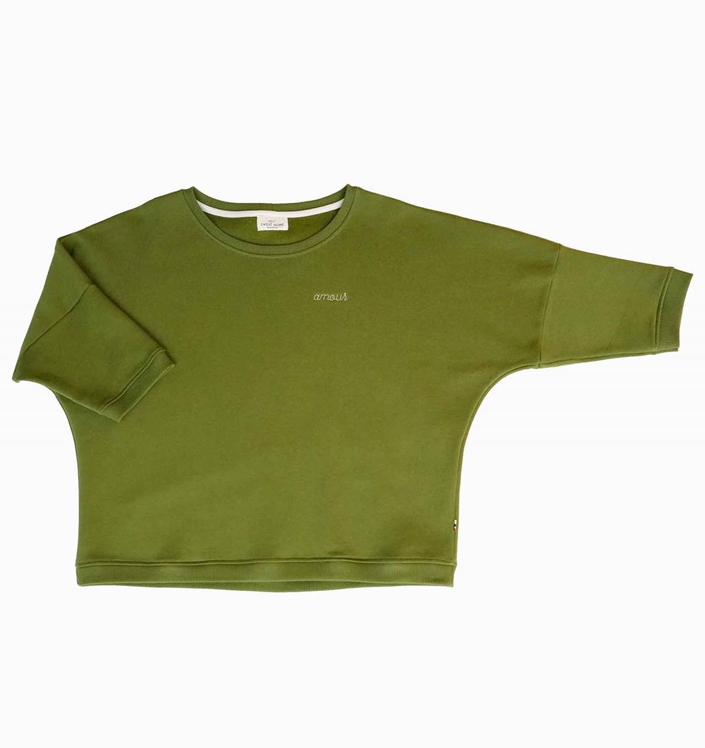 ÉPUISÉ - Le sweat loose femme Winter personnalisable (U, Vert mousse) - Photo 3