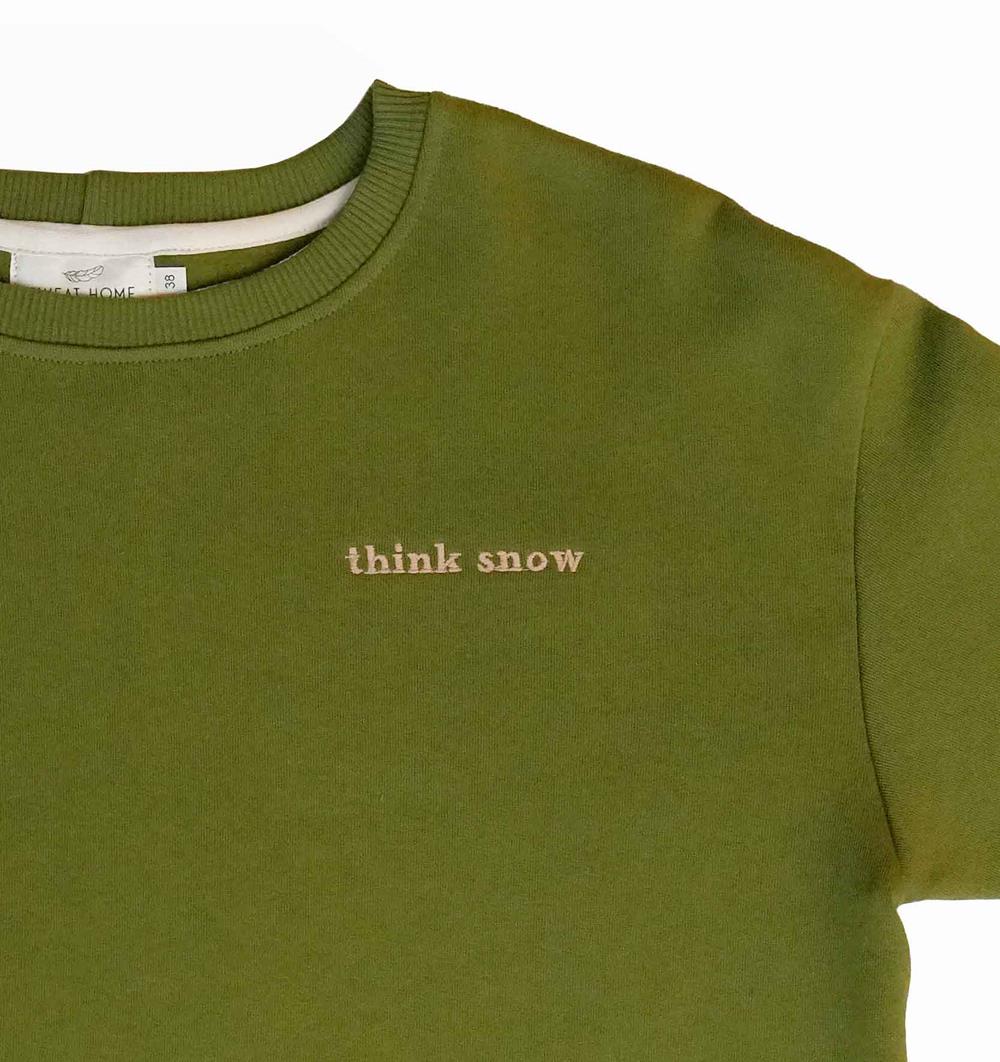 ÉPUISÉ - Le sweat col rond Wide femme Winter personnalisable (36, Vert mousse) - Photo 4