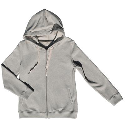 Le sweat capuche zippé femme personnalisable (36, Gris clair chiné) - Photo 2