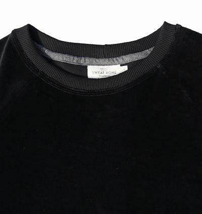 Le sweat col rond homme en velours noir personnalisable (S, Velours noir) - Photo 3