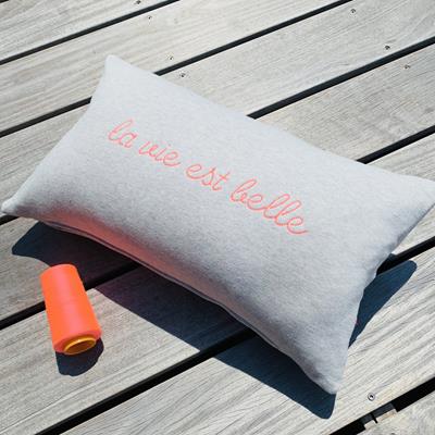 Le coussin en sweat rectangulaire personnalisable (50x30cm, Gris clair chiné) - Photo 3