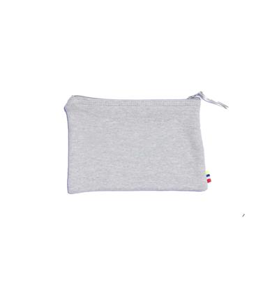 La pochette en sweat petit modèle personnalisable (20x13cm, Gris clair chiné) - Photo 2