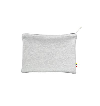 La pochette en sweat grand modèle personnalisable (25x18cm, Gris clair chiné) - Photo 2