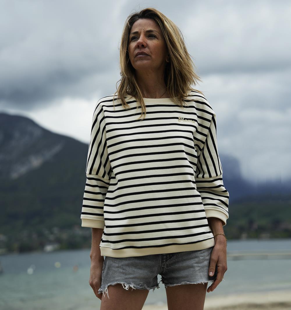 ÉPUISÉ - Le sweat loose femme Marinière personnalisable (U, Marinière) - Photo 7