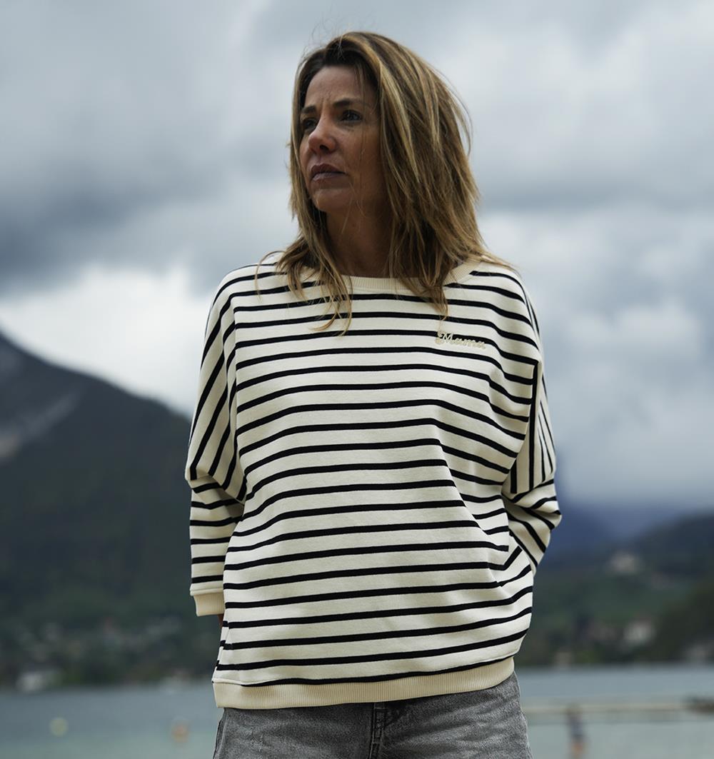 ÉPUISÉ - Le sweat loose femme Marinière personnalisable (U, Marinière) - Photo 8