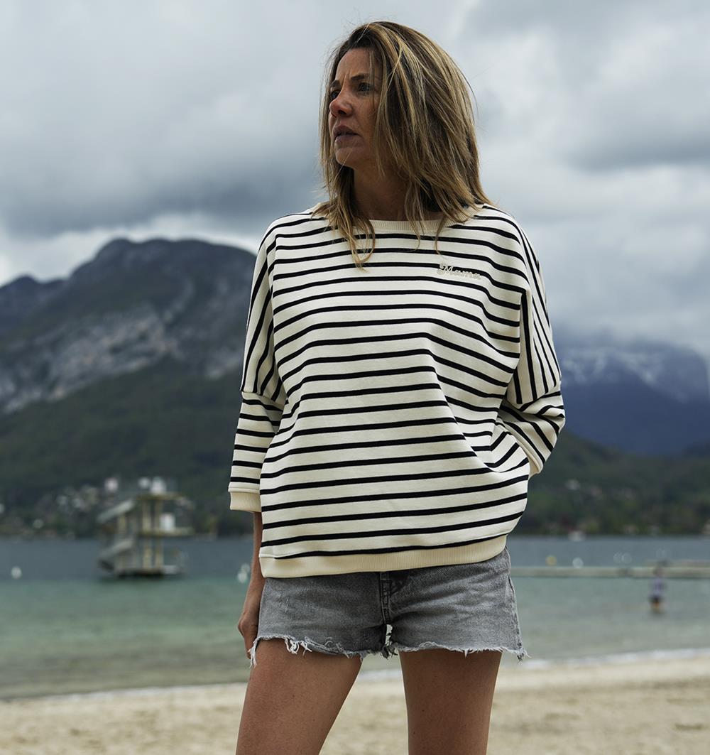 ÉPUISÉ - Le sweat loose femme Marinière personnalisable (U, Marinière) - Photo 9
