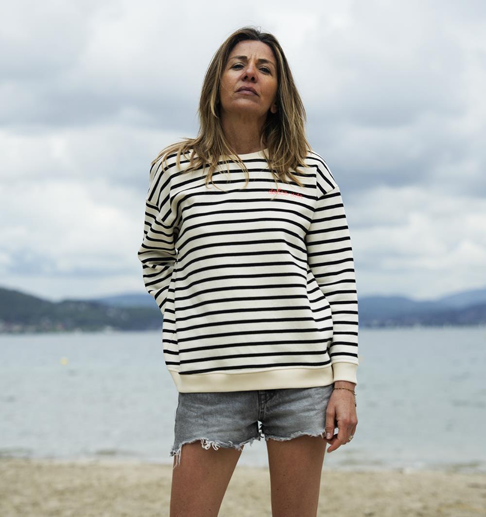 Le sweat col rond Wide femme Marinière personnalisable (36, Marinière) - Photo 6