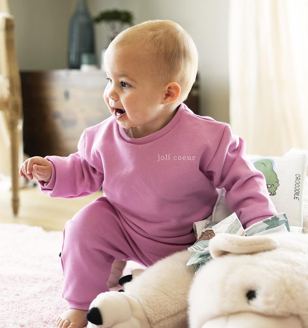 Le sweat col rond baby Spring personnalisable (6m, Rose bonbon) - Photo 3