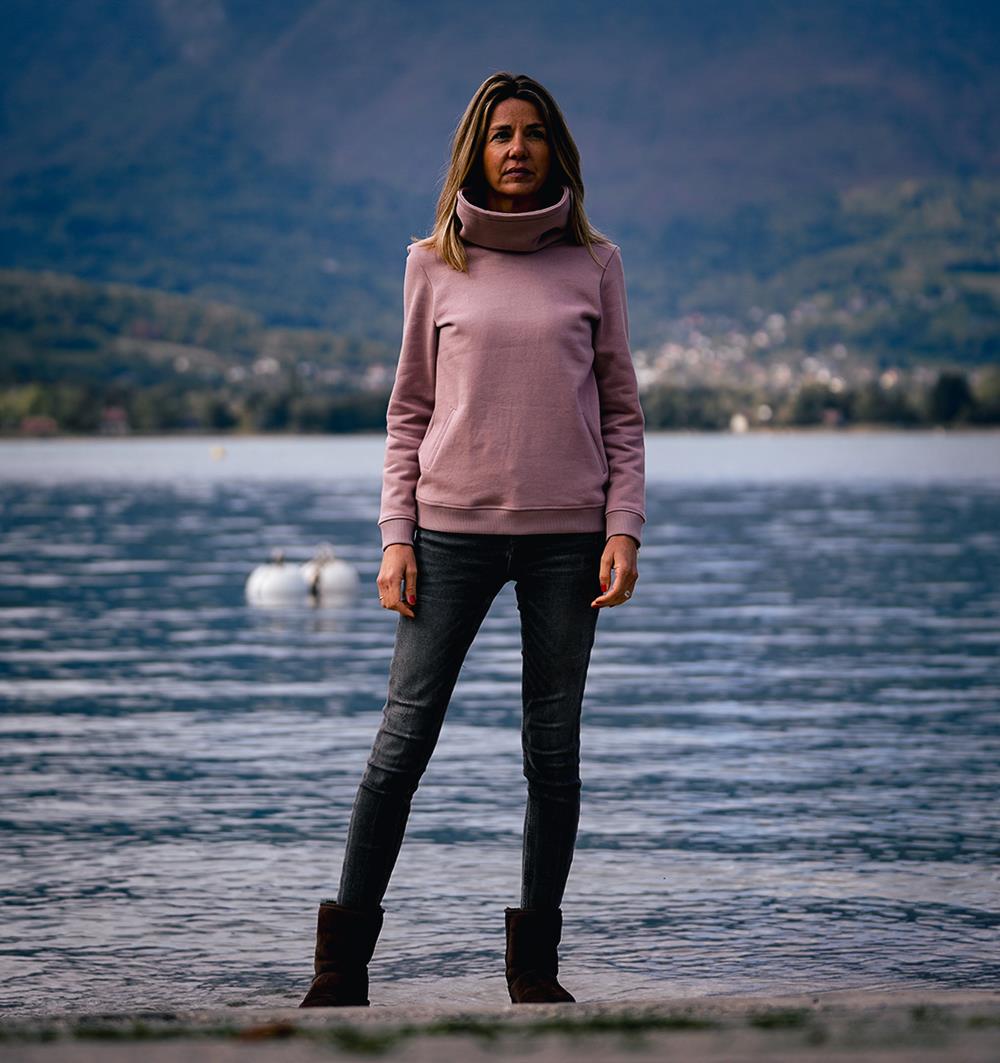 Le sweat col montant femme Lilas personnalisable (36, Lilas) - Photo 9