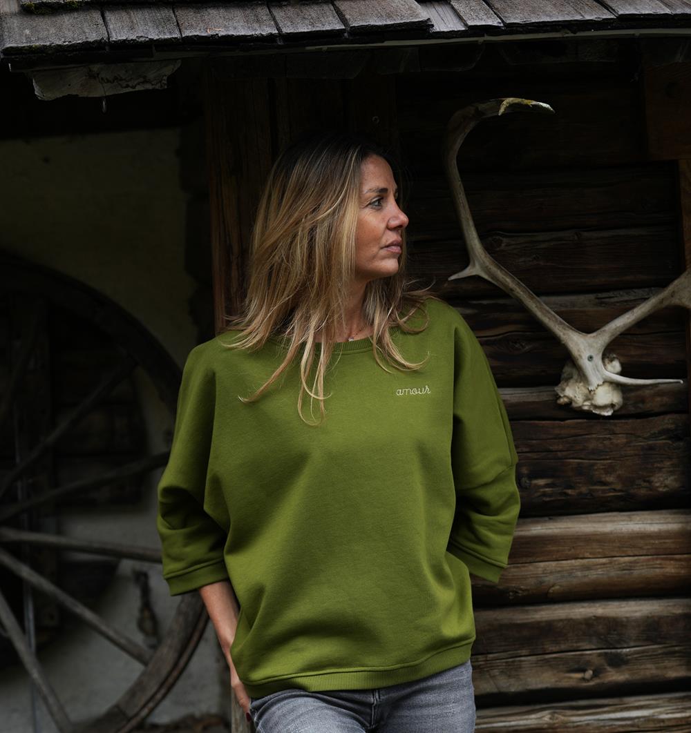 ÉPUISÉ - Le sweat loose femme Winter personnalisable (U, Vert mousse) - Photo 7