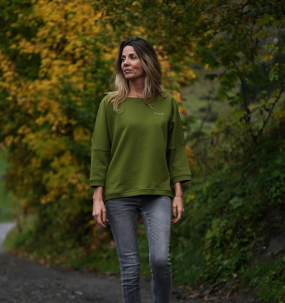 ÉPUISÉ - Le sweat loose femme Winter personnalisable (U, Vert mousse) - Photo 6