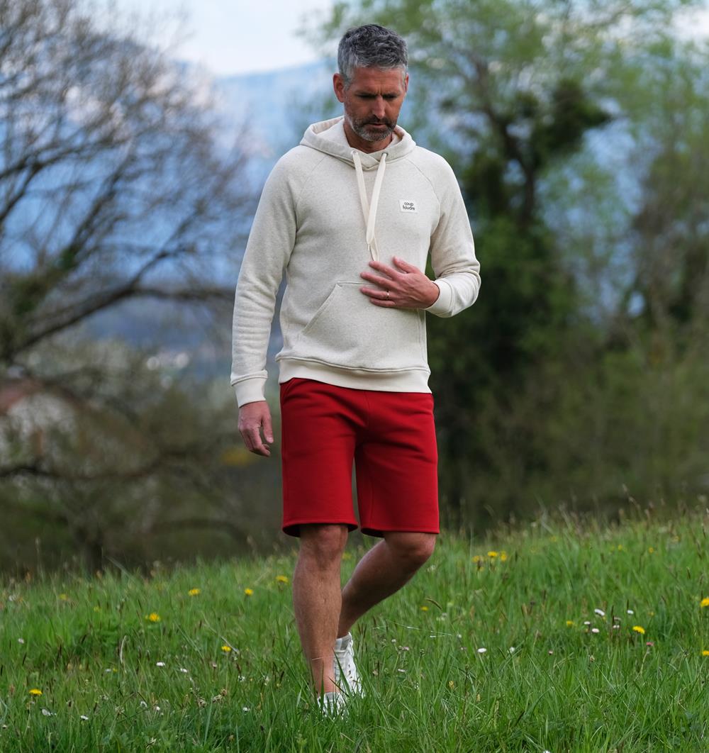 Le bermuda en sweat Summer homme personnalisable (S, Rouge piment, Pas d&#39;étiquette de personnalisation) - Photo 4