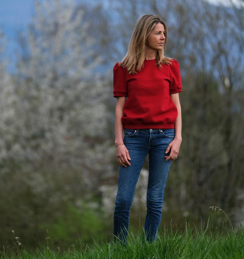 Le sweat à manches courtes froncées Summer femme personnalisable (36, Rouge piment, Pas d&#39;étiquette de personnalisation) - Photo 5