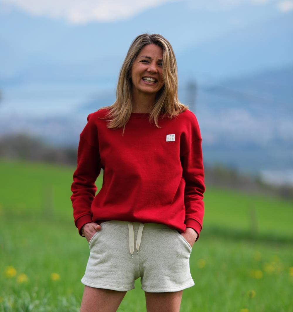 Le sweat col rond Wide femme Summer personnalisable (36, Rouge piment, Pas d&#39;étiquette de personnalisation) - Photo 5