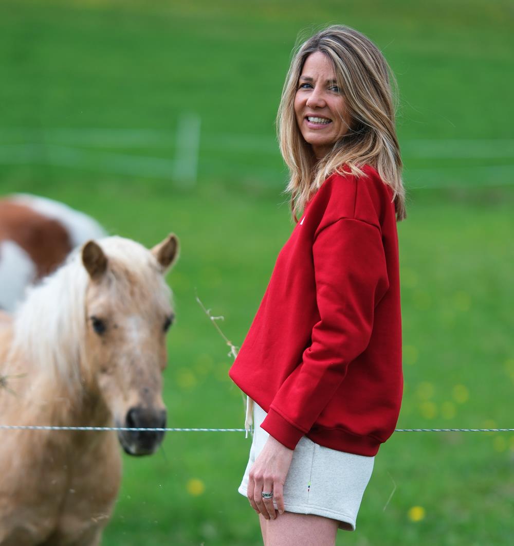 Le sweat col rond Wide femme Summer personnalisable (36, Rouge piment, Pas d&#39;étiquette de personnalisation) - Photo 6