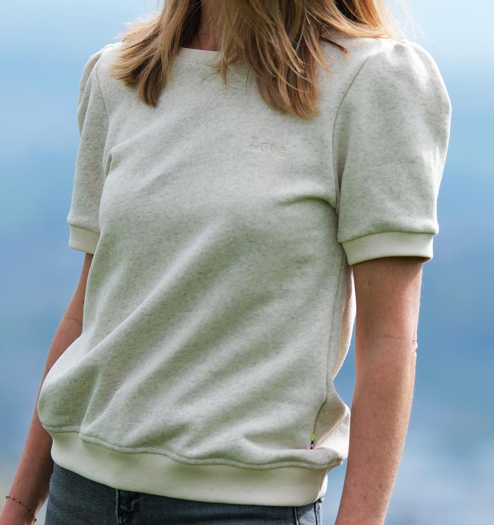 Le sweat à manches courtes froncées Summer femme personnalisable (36, Chanvre écru, Pas d'étiquette de personnalisation) - Photo 8