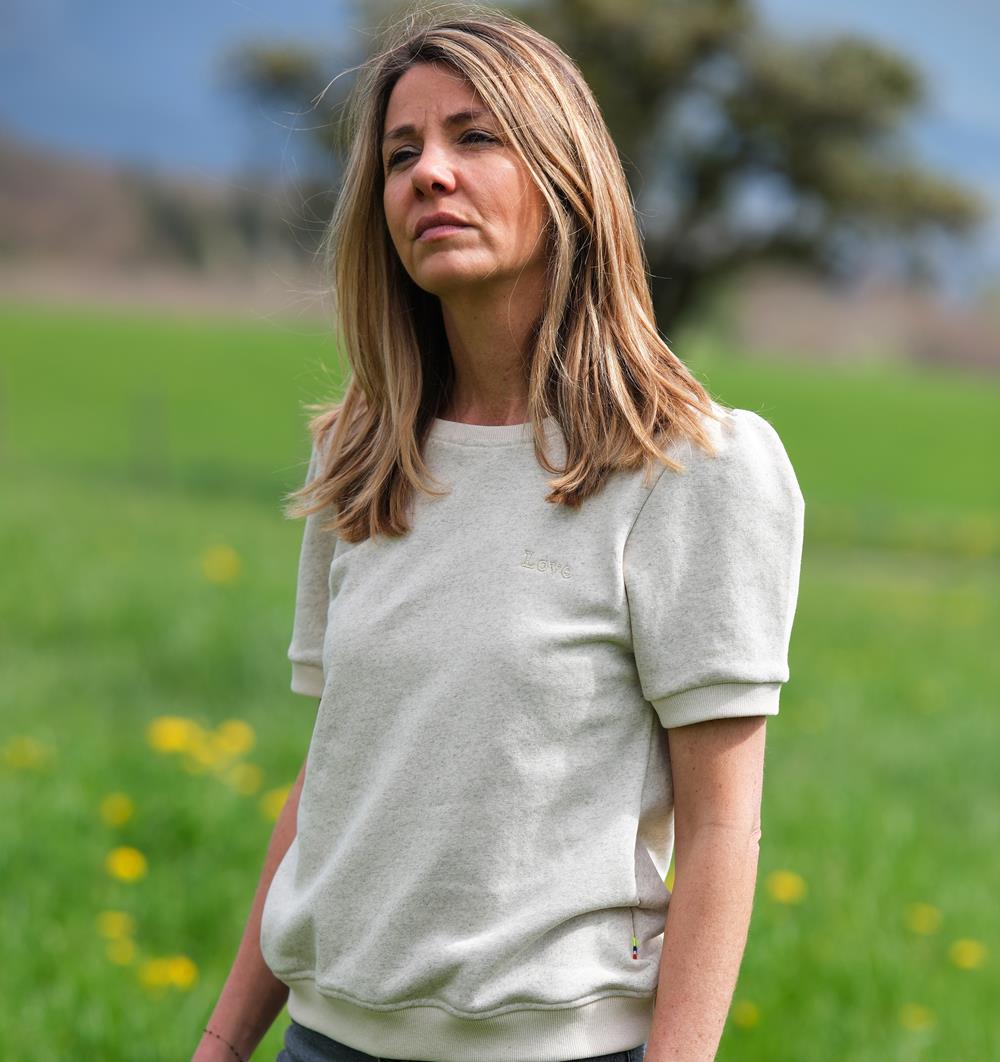 Le sweat à manches courtes froncées Summer femme personnalisable (36, Chanvre écru, Pas d'étiquette de personnalisation) - Photo 5