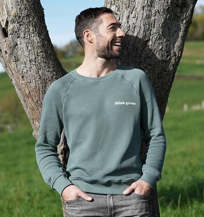 Le sweat col rond homme Knit personnalisable (S, Knit vert sauge) - Photo 5