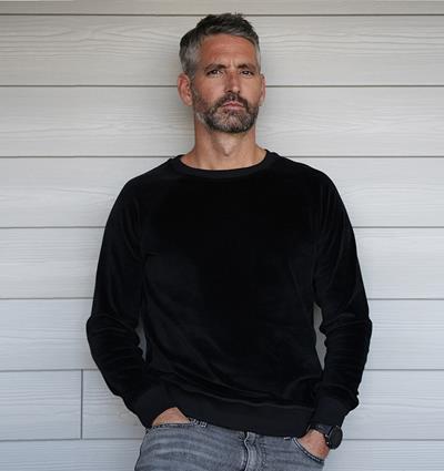 Le sweat col rond homme en velours noir personnalisable (S, Velours noir) - Photo 4