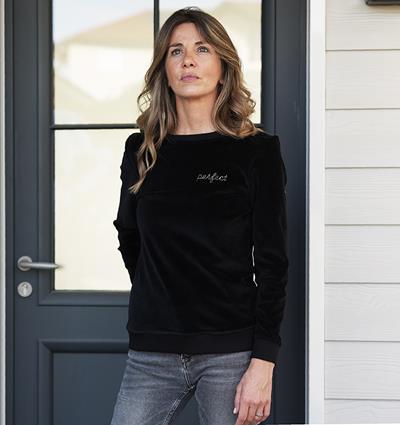 Le sweat col rond femme Velours noir personnalisable (36, Velours noir) - Photo 6