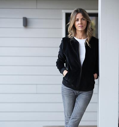 Le sweat zippé femme Velours noir personnalisable (36, Velours noir) - Photo 6
