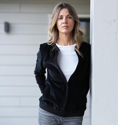 Le sweat zippé femme Velours noir personnalisable (36, Velours noir) - Photo 4