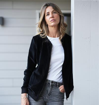 Le sweat zippé femme Velours noir personnalisable (36, Velours noir) - Photo 5
