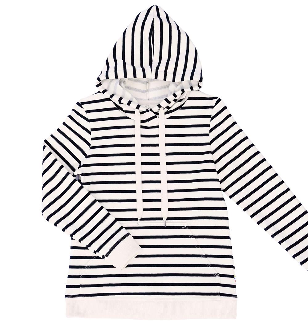 Le sweat capuche femme Marinière personnalisable (36, Marinière) - Photo 1