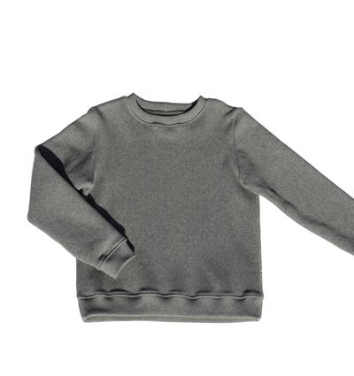 Le sweat col rond ado Fleece personnalisable (12A, Polaire gris foncé chiné) - Photo 1