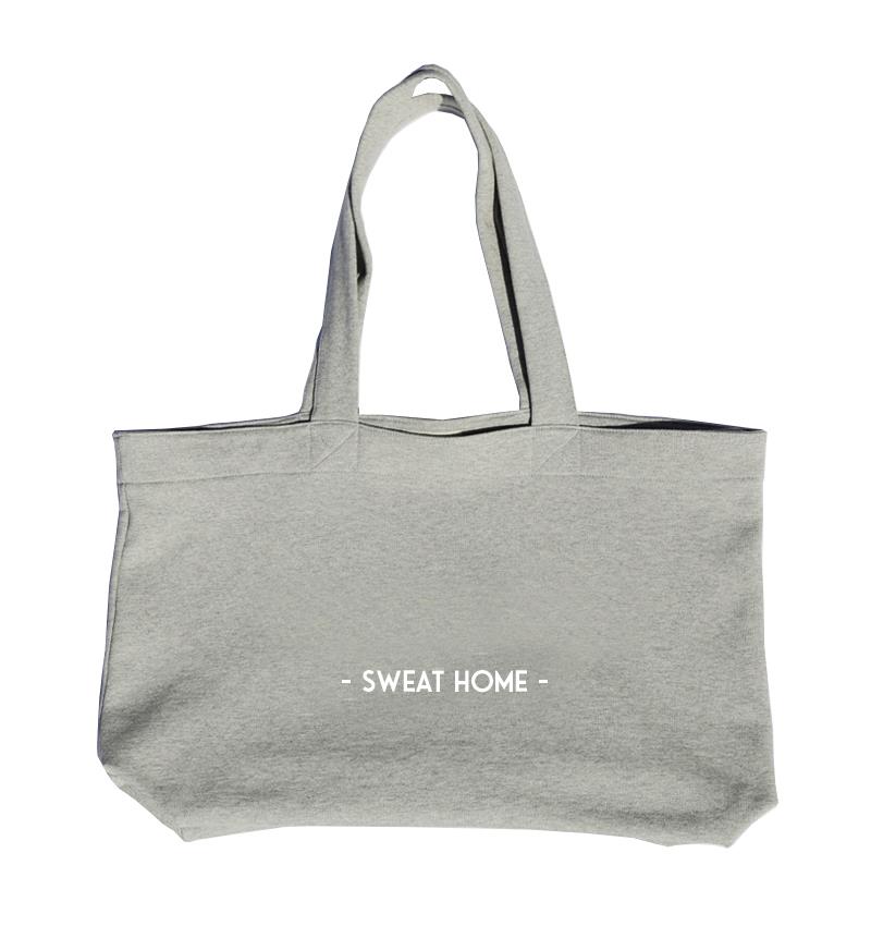 Sac de plage en sweat personnalisable (U, Gris clair chiné) - Photo 1
