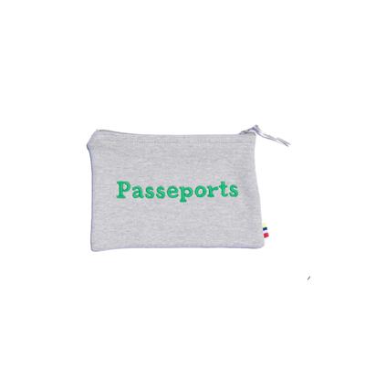 La pochette en sweat petit modèle personnalisable (20x13cm, Gris clair chiné) - Photo 1
