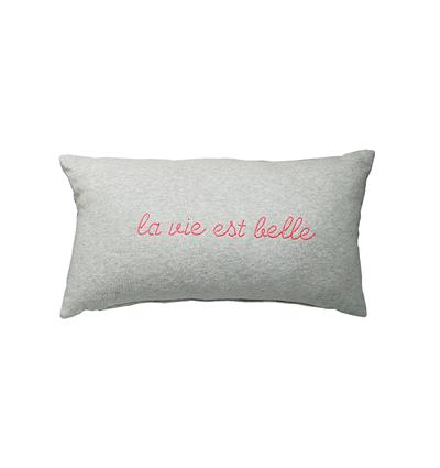 Le coussin en sweat rectangulaire personnalisable (50x30cm, Gris clair chiné) - Photo 1