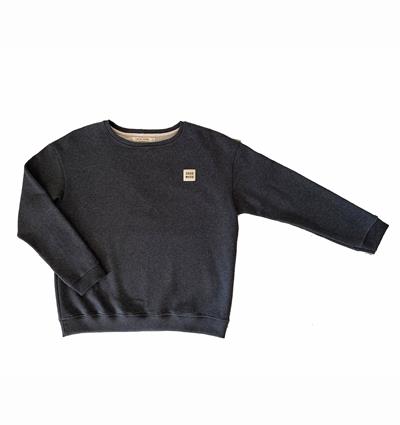 Sweat col rond Wide femme coloris Noir chiné 'Étiquette Good Mood' T.38 - Photo 2