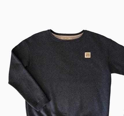 Sweat col rond Wide femme coloris Noir chiné 'Étiquette Good Mood' T.38 - Photo 3