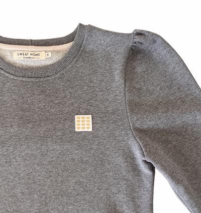 Sweat à manches longues froncées femme Gris foncé chiné Coeurs dorés T.38 - Photo 4