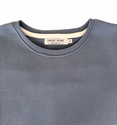 Sweat à manches courtes froncées femme Bleu orage T.36 - Photo 4