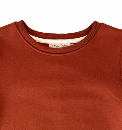 Sweat à manches courtes froncées femme Rouille T.36 - Photo 4