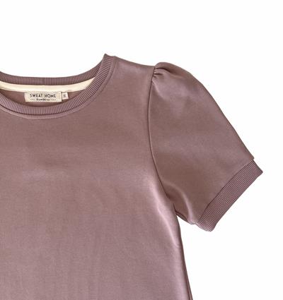 Sweat à manches courtes froncées femme Lilas T.36 - Photo 3