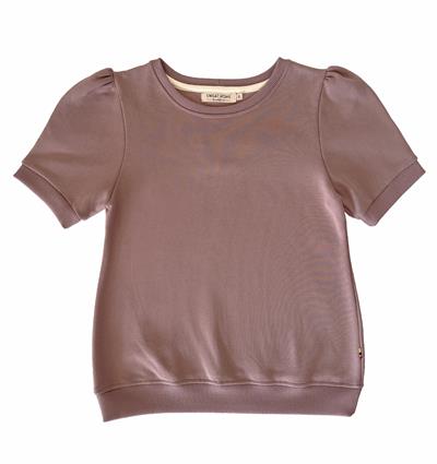 Sweat à manches courtes froncées femme Lilas T.36 - Photo 2