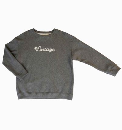 Sweat col rond Wide femme coloris Gris foncé chiné Vintage T.38 - Photo 4