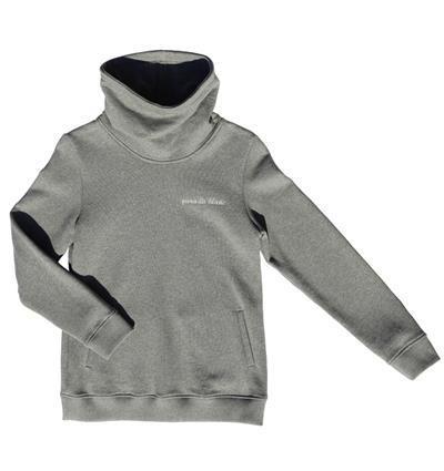 Sweat col montant femme coloris Gris foncé chiné Paradis blanc - Photo 3