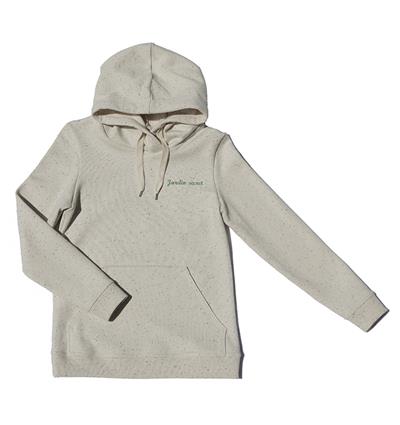 Sweat capuche femme coloris écru moucheté - Photo 2
