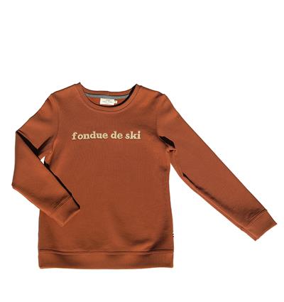 Sweat col rond femme coloris rouille Fondue de ski T.38 - Photo 2