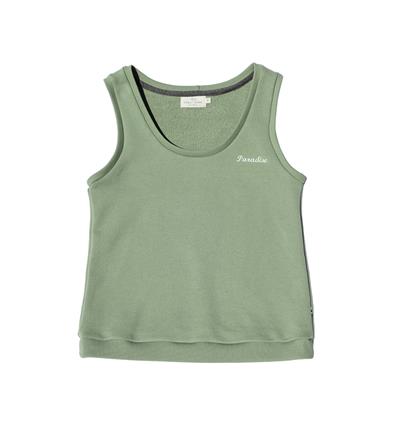 Débardeur en sweat femme coloris Vert verveine Paradise T.38 - Photo 2