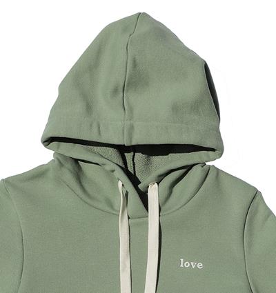 Sweat capuche femme coloris Vert verveine Love - Photo 3