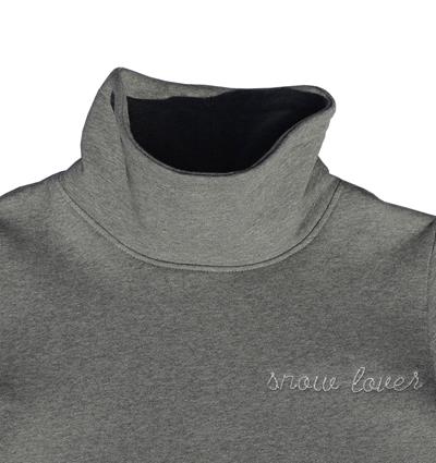 Sweat col montant ado coloris Gris foncé chiné Snow lover - Photo 3