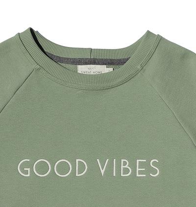 Sweat col rond homme coloris Vert verveine Good vibes - Photo 3