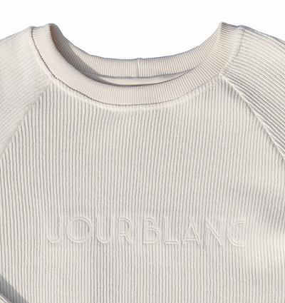 Sweat col rond homme coloris Knit Ecru Jour blanc - Photo 3