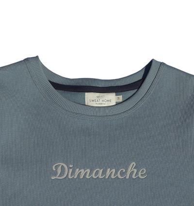 Sweat col rond femme coloris Bleu orage Dimanche - Photo 3